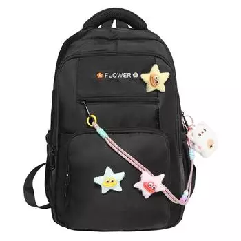 Школьный рюкзак для средней школы, женский, съемный, большой емкости, легкий, дорожный рюкзак чёрный