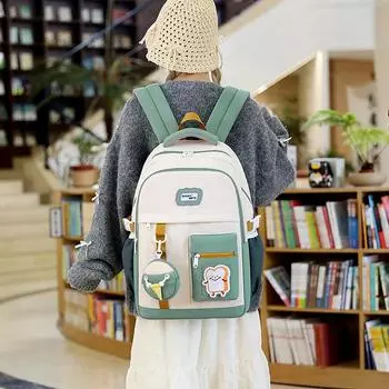 Школьный рюкзак для старшей школы, женский рюкзак для отдыха на природе розовый