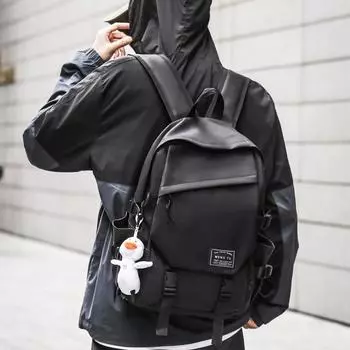 Школьный рюкзак для студентов кампуса, мужской, большой емкости, дорожный рюкзак, женский, черный рюкзак чёрный