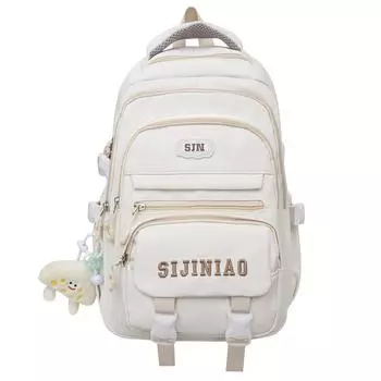 Школьный рюкзак для учащихся младших классов средней школы, женский рюкзак с вышивкой, мужской рюкзак большой вместимости, легкий рюкзак белый