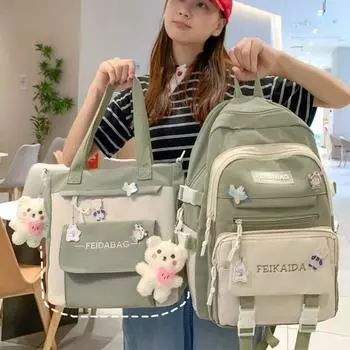 Школьный рюкзак для учащихся средней школы, женский handbag красный