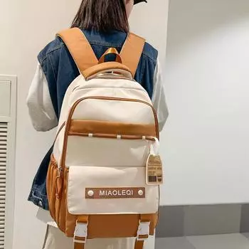 Школьный рюкзак для учащихся третьего-шестого класса, женский рюкзак большой вместимости, рюкзак в стиле колледжа для учеников средней школы чёрный