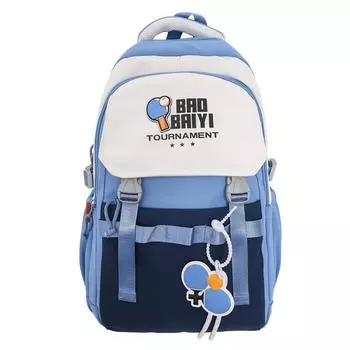 Школьный рюкзак для учеников младших классов средней школы, женский рюкзак с цветными блоками, большой емкости чёрный