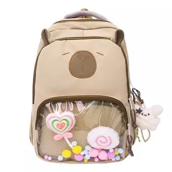 Школьный рюкзак для учеников начальной и средней школы, женский рюкзак с рисунком, большой вместимости розовый