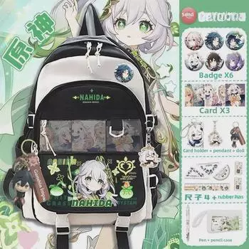 Школьный рюкзак Genshin Impact для девочек: Уникальный, просторный, стильный рюкзак для учеников начальной и средней школы