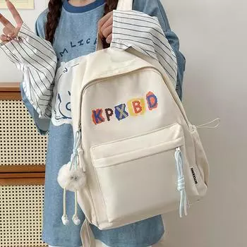 Школьный рюкзак с буквенным принтом, женский, большой вместимости, для учеников младших классов средней школы, легкий рюкзак жёлтый