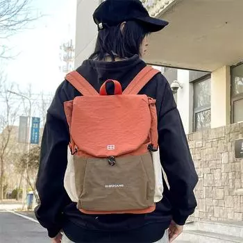 Школьный рюкзак с цветными блоками, женский рюкзак, большой емкости, студенческий рюкзак зелёный