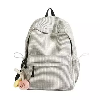 Школьный рюкзак с клетчатым принтом, женский рюкзак большой вместимости, студенческий рюкзак Small чёрный