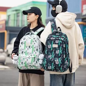 Школьный рюкзак с принтом, женский рюкзак большой емкости, рюкзак для школьников младших классов, мужской синий