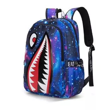 Школьный рюкзак Shark — вместительный, прочный, из ткани Оксфорд, для мальчиков 4–6-го классов Backpack Only