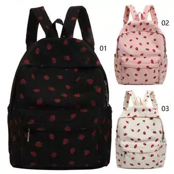 Школьный рюкзак Strawberry, легкий вельветовый дорожный рюкзак для девочек-подростков чёрный