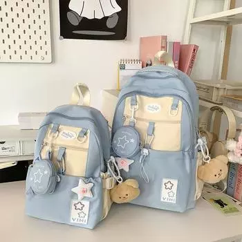 Школьный рюкзак в стиле колледжа, легкий студенческий рюкзак, большой емкости, женский дорожный рюкзак Small чёрный