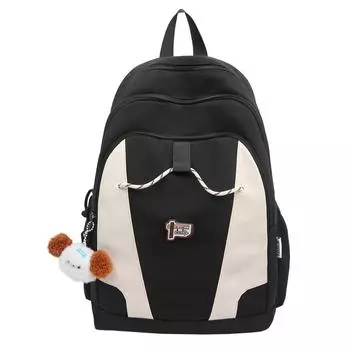 Школьный рюкзак в стиле колледжа, женский рюкзак большой вместимости, студенческий рюкзак для компьютера чёрный