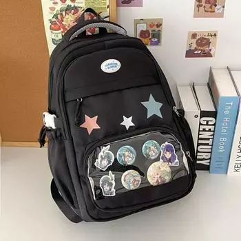 Школьный рюкзак Японский Прозрачный Инс Высокая Ценность Студенты Плечевой Рюкзак Большой Вместимости Болезненный Рюкзак Сумка на Плечо Дикий Тренд. .