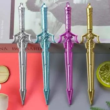 Школьный сезон 10 шт. 0,5 мм креативная гелевая ручка для меча императора, ручка для стилизации оружия в стиле аниме, симпатичная канцелярская ручка для меча, ручка для воды в стиле ретро с оружием фиолетовый
