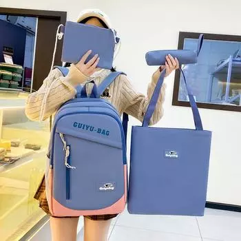 Школьный сезон, школьная сумка, студенческий рюкзак, рюкзак большой емкости хаки