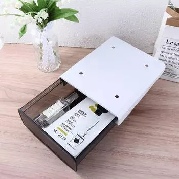 Школьный скрытый под столом самоклеящийся держатель для ручек Настольный органайзер Ящик для хранения Косметичка Ящик Single-layer L чёрный