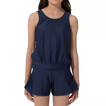 Школьный верх и низ 124611 140 [BEAMS SCHOOL] Купальник, танкини с защитой от переворачивания, раздельный, для девочек, темно-синий/черный