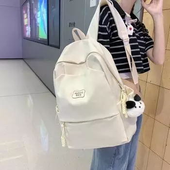 Школьный женский однотонный рюкзак большой емкости для младших школьников, школьный рюкзак, студенческий рюкзак жёлтый