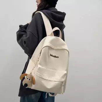 Школьный женский однотонный рюкзак, мужской легкий дорожный рюкзак хаки