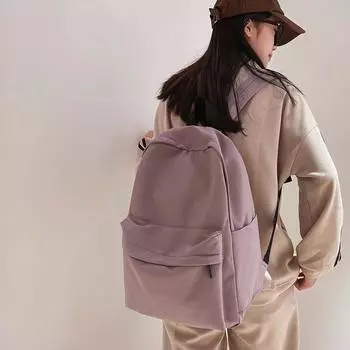 Школьный женский однотонный рюкзак, нейлоновый водонепроницаемый студенческий рюкзак зелёный