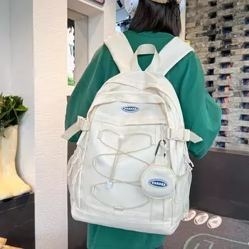 Школьный женский рюкзак большой емкости, студенческий рюкзак для старших классов средней школы синий