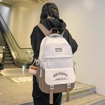 Школьный женский рюкзак для кампуса, компьютерный рюкзак большой емкости для учащихся средней школы зелёный