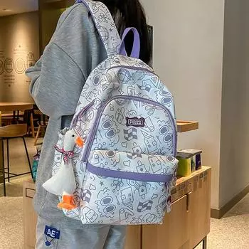 Школьный женский рюкзак с граффити-дизайном, рюкзак для младших школьников и старшеклассников, рюкзак большой емкости
