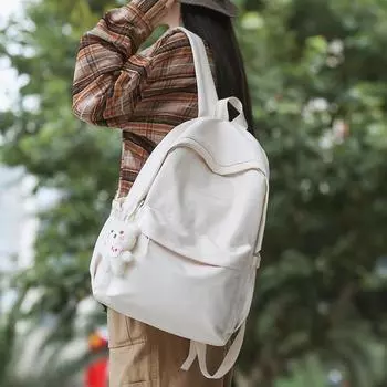 Школьный женский рюкзак в стиле колледжа, однотонный студенческий рюкзак