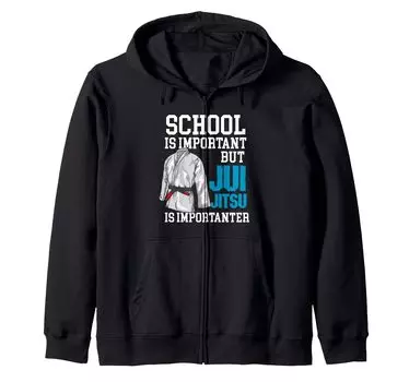 Школа, но джиу-джитсу - это смешно BJJ Zip Hoodie важно, - чёрный