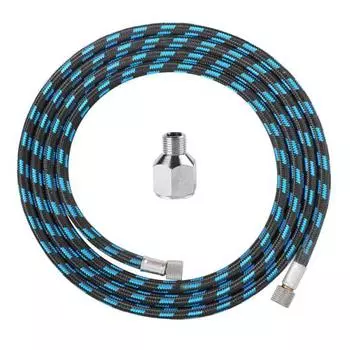 Шланг для аэрографа SAGUD, 10 футов, 3 м, нейлоновый плетеный воздушный шланг размером 1/8 дюйма с адаптером на обоих концах, 1/8-дюймовая мужская резьба на 1/4-дюймовая женская резьба для большинства наборов для аэрографа