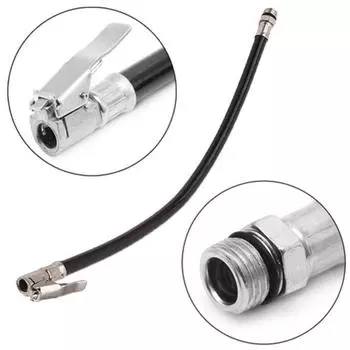 Шланг для накачивания автомобильных шин Удлинительная трубка для накачивания воздушного насоса Адаптер для воздушного насоса Удлиненная насадка для накачивания автомобильных шин Самоблокирующийся чёрный