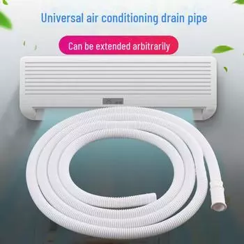 Шланг для полуавтоматической стиральной машины: Расширение двойного назначения для подачи воды и дренажа системы кондиционирования воздуха. 1 meter long + fastener/clip белый