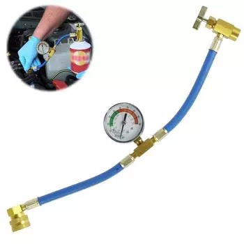 Шланг для заправки хладагента, самоуплотняющийся шланг для заправки с манометром и резьбой 1/2 Acme, устойчивый шланг для заправки кондиционера синий