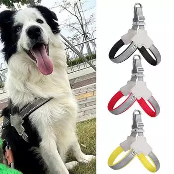 Шлейка для домашних животных без тяги для маленьких средних собак, кошек, летняя уличная дорожная светоотражающая нагрудная лямка для собак, французский бульдог, йоркширские товары для домашних животных S чёрный