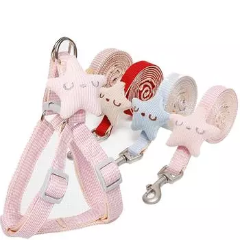 Шлейка для кошек, жилет, ошейник для маленьких и средних собак, аксессуары для кошек, комплект шлейки и поводка, ошейник для кошек, прогулочный поводок 120 см S