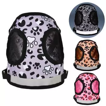 Шлейка для собак без тяги для маленьких и средних собак, кошек, регулируемая, светоотражающая, для улицы, для чихуахуа, мопса, с леопардовым принтом, нагрудный ремень, товары для животных XS