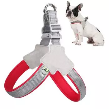 Шлейка для собак без тяги, летняя дышащая нагрудная лямка для домашних животных для маленьких и больших собак, кошек, для путешествий, прогулок, бега, шлейки для щенков, товары для домашних животных для французского бульдога XL красный