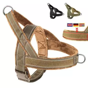 Шлейка для собак без тяги, военная тактическая шлейка для собак, светоотражающий жилет для дрессировки домашних животных, прочный, для маленьких, средних и больших собак S