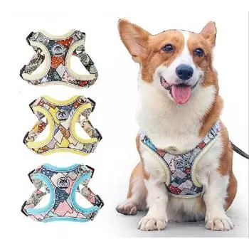 Шлейка для собак, дышащая шлейка для щенков, кошек и собак, жилет для маленьких и средних собак S жёлтый