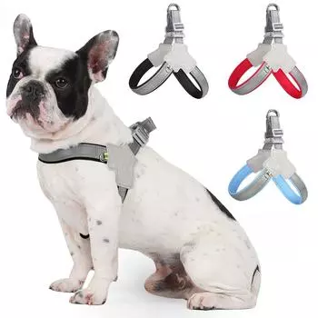 Шлейка для собак маленьких и средних собак, светоотражающая дышащая шлейка для щенков, нагрудный ремень без тяги, шлейка для мопса, чихуахуа, йорков, товары для домашних животных S