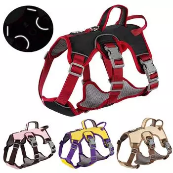 Шлейка для собак, регулируемая, для тренировок на открытом воздухе, поводок для прогулок для маленьких и больших собак, светоотражающий жилет для щенков, нагрудный ремень для французского бульдога S 4.5-7.5KG