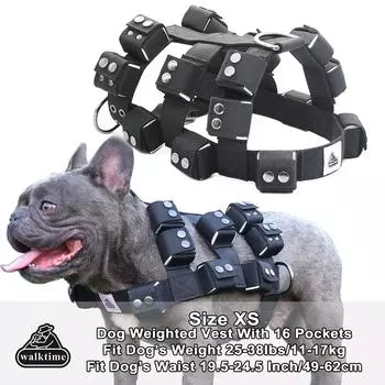 Шлейка для собак с сумками, утяжеленный жилет для служебных собак, оборудование для больших, средних и маленьких собак/перетягивание каната/ходьба/тренировка/свободный вес