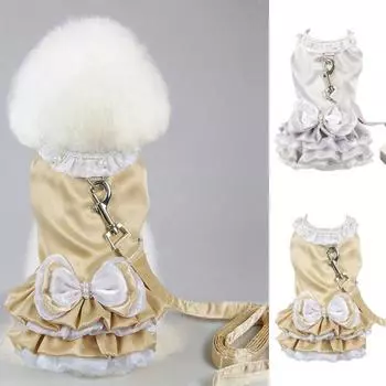 Шлейка для собаки Комбинированная шлейка для побегов Легко управляемый аксессуар Шлейка для собаки в стиле принцессы M золотистый