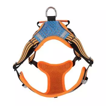 Шлейка для собаки, ювелирно-синяя, дышащая сетка, регулируемая, светоотражающая, двухслойный нагрудный ремень для собаки S(for 2-4kg)