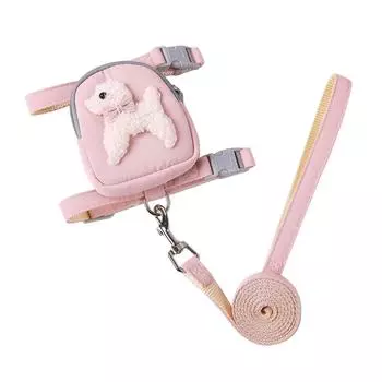 Шлейка и поводок для домашних животных, нагрудная шлейка для собак, поводки для дрессировки собак, жилетные поводки, поводок для поводка для маленьких и средних собак S розовый