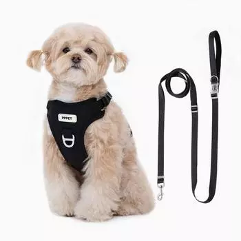Шлейка + поводок для домашних животных Pet Pet, черный