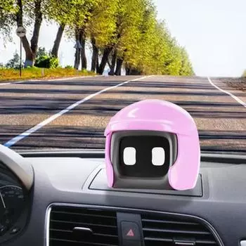 Шлем автомобиль робот милый водительский приятель робот фигурка игрушечная приборная панель автомобиля чёрный