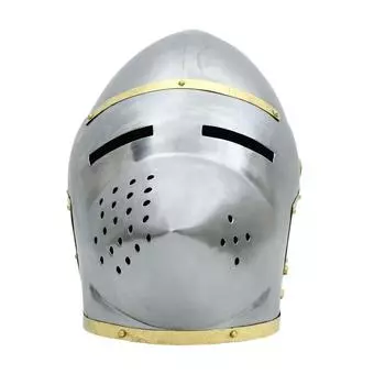 Шлем-бацинет Pig Face начала 14-го века - сталь 18-го калибра для реконструкции LARP