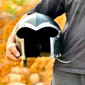 Шлем Барбат Средневековый рыцарь Греческий Барбат Бронированный шлем Черный шлем для косплея Лучший подарок на Хэллоуин